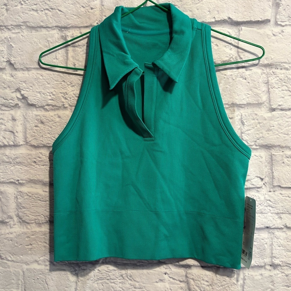 New Athleta Aurora Crop Polo Tank Medium - Picture 6 of 9